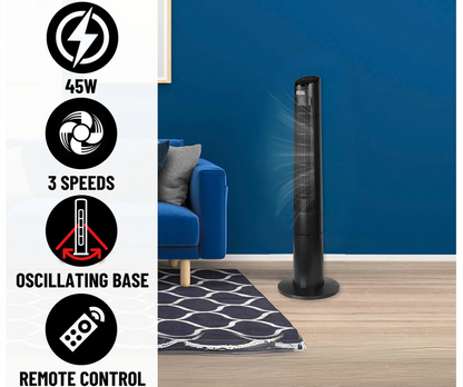 EXCEL 40" TOWER FAN BLACK WITH REMOTE 31167