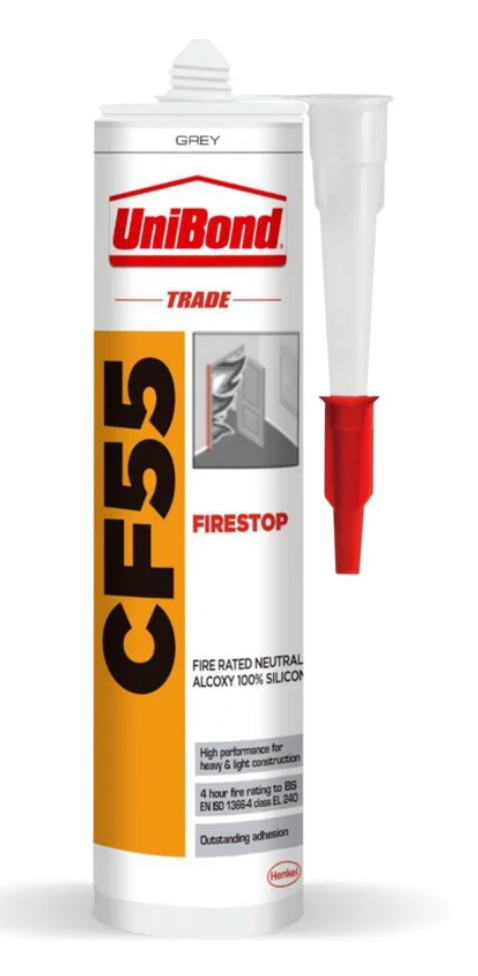 UNIBOND TRADE CF55 SILICONE FIRE RATED GREY 300ML