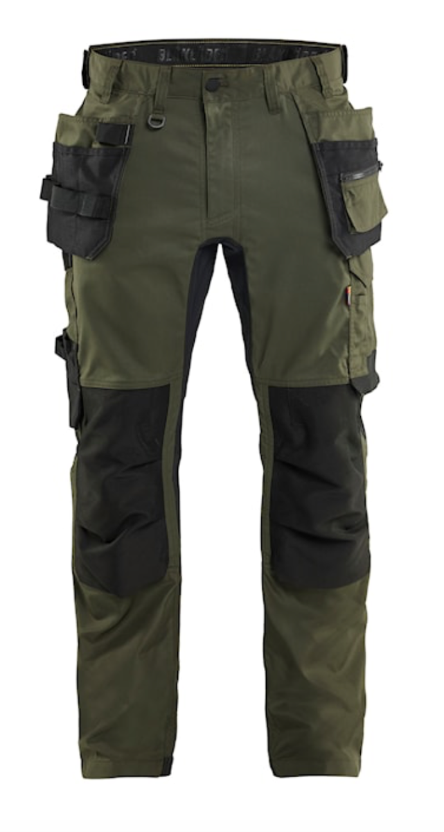 BLAKLADER CRAFTSMAN 30R GREEN 1750 TROUSER WITH STRETCH