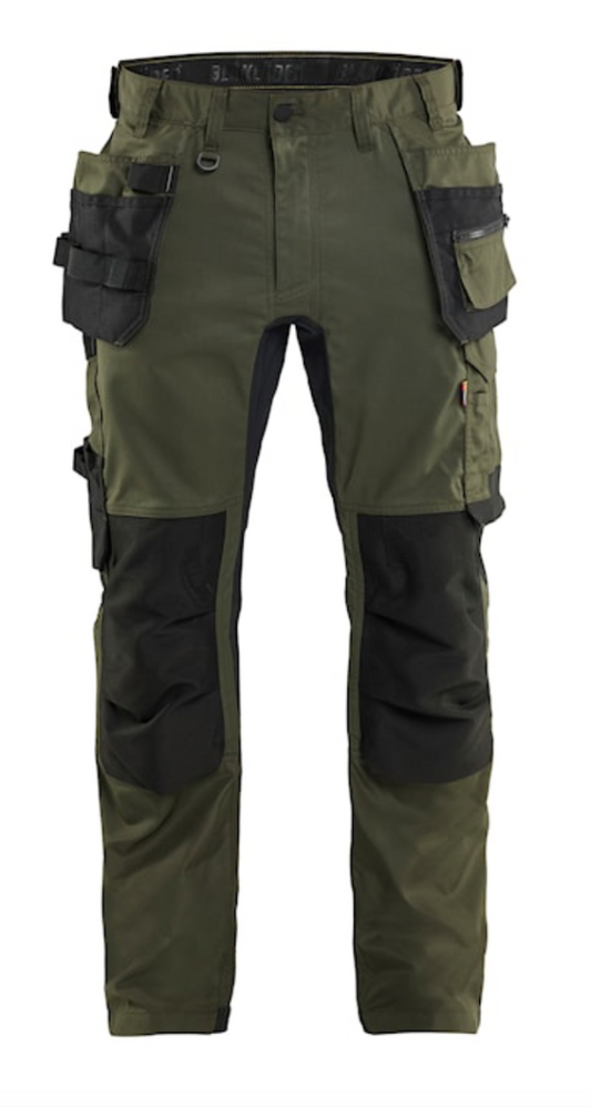 BLAKLADER CRAFTSMAN 30R GREEN 1750 TROUSER WITH STRETCH