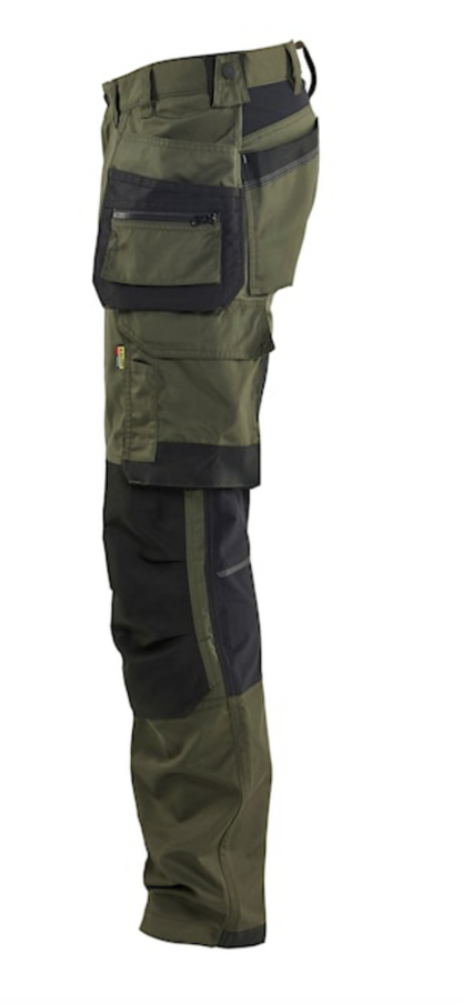 BLAKLADER CRAFTSMAN 30R GREEN 1750 TROUSER WITH STRETCH