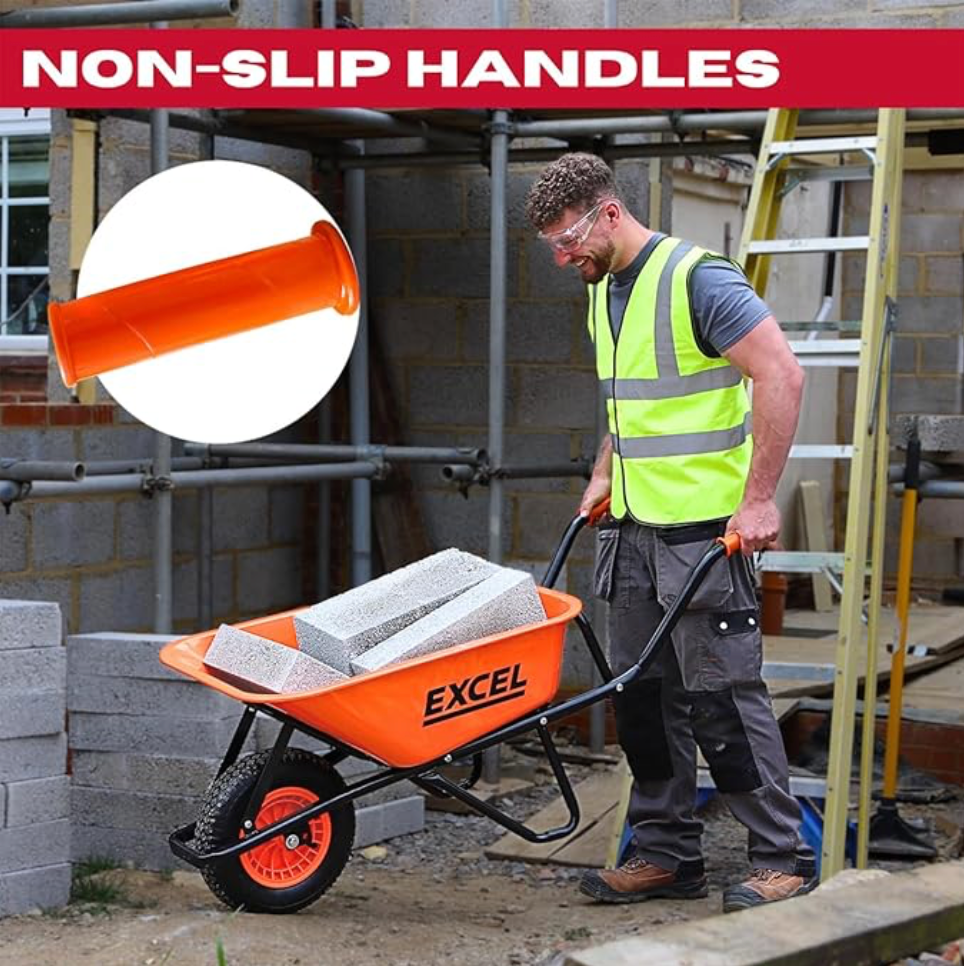 EXCEL 30808 70L WHEELBARROW WITH GALV STEEL TRAY
