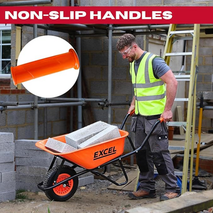 EXCEL 30808 70L WHEELBARROW WITH GALV STEEL TRAY