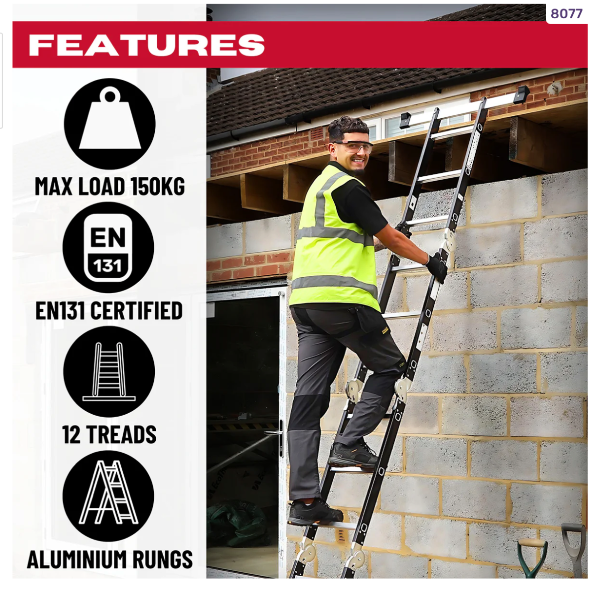 EXCEL 8077 12 STEP STEEL MULTI-PURPOSE LADDER/PLATFORM
