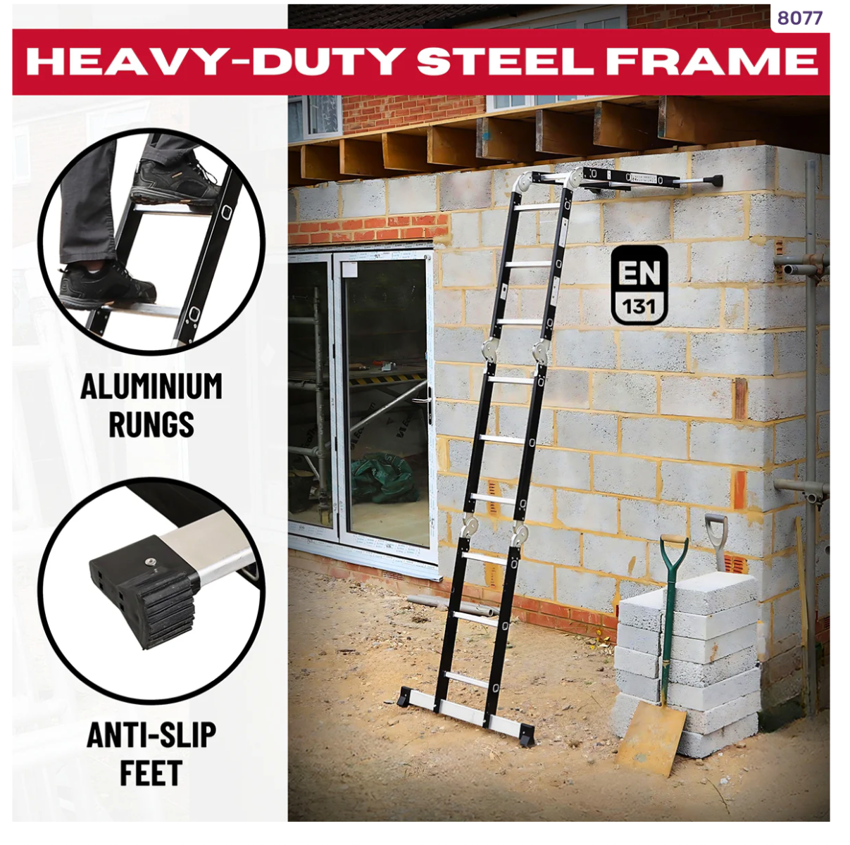 EXCEL 8077 12 STEP STEEL MULTI-PURPOSE LADDER/PLATFORM