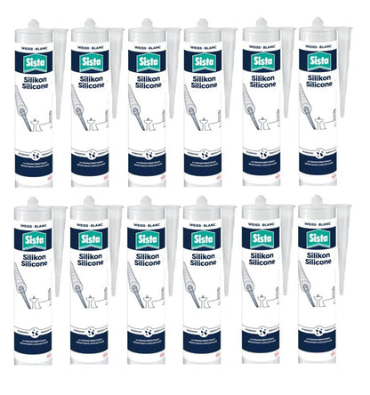 SISTA 3S SILICONE WHITE MULTI PURPOSE SANITARY (BOX OF 12)