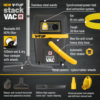 V-TUF STACKVAC M CLASS 240V EXTRACTOR WITH TAKE OFF HSV