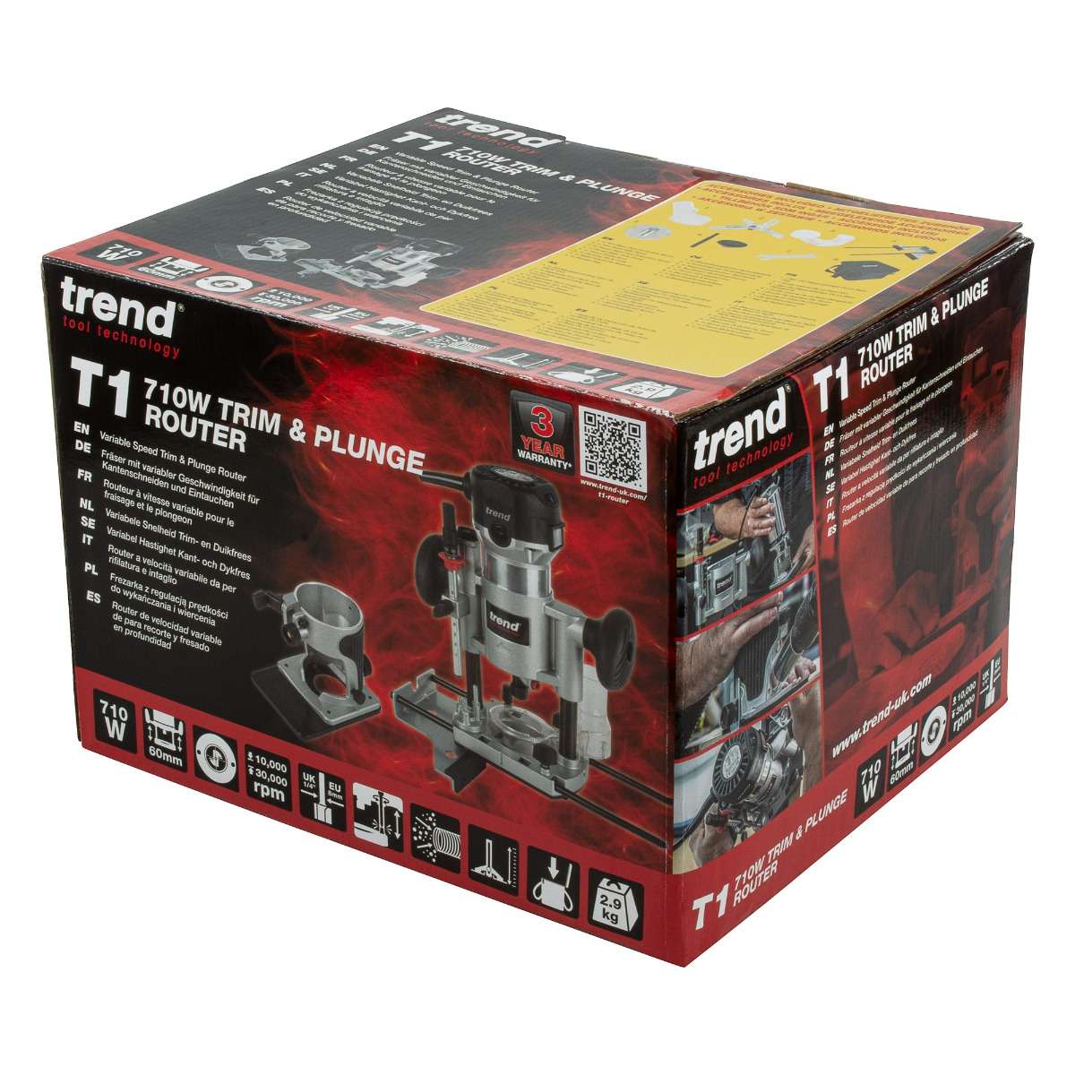 TREND T1EPS TRIM & PLUNGE 1/4" ROUTER KIT 240V