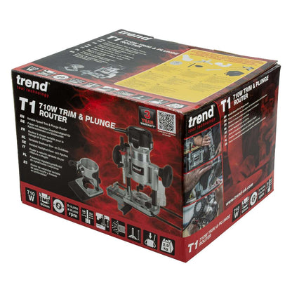 TREND T1EPS TRIM & PLUNGE 1/4" ROUTER KIT 240V